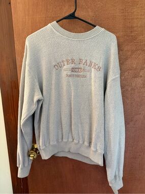 Embroidered Crewneck Sweatshirt - Light Gray